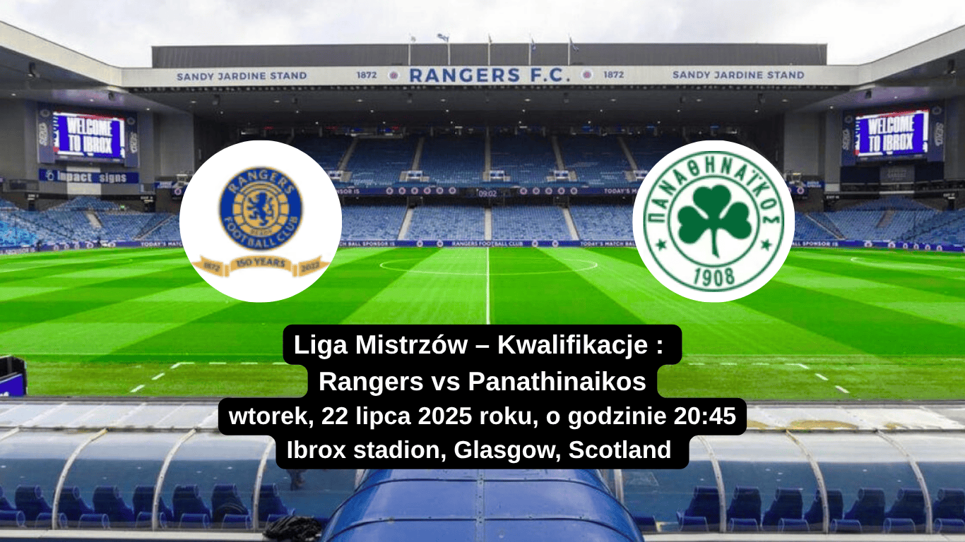 Mecz Rangers vs Panathinaikos, Liga Mistrzów 2025, stadion Ibrox, Glasgow